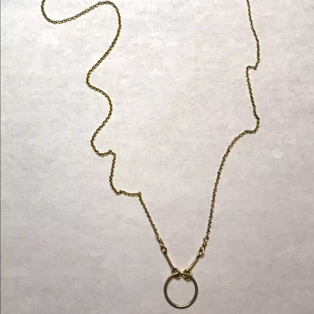 VINTAGE 14K Gold FILLED Circle Pendant Necklace